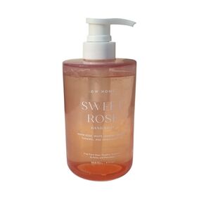 DW Home Sweet Rose Hand Soap Refillable Glass Bottle With White Pump Dispenser